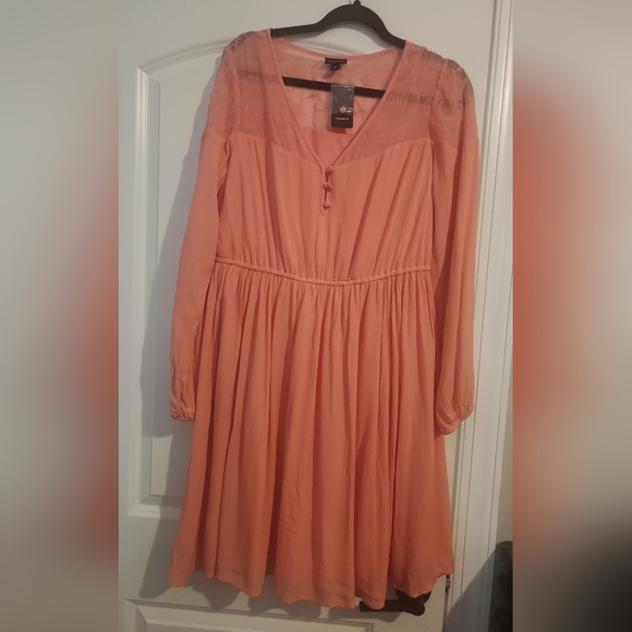 torrid Dresses & Skirts - Elegant Coral Long-Sleeve Dress
